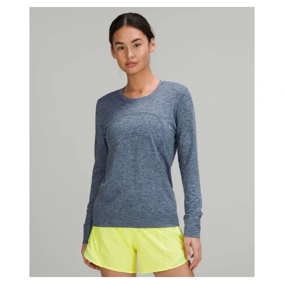 Lululemon Swiftly Relaxed Long Sleeve Shirt True Navy/Blue Linen 10 - Picture 7 of 7